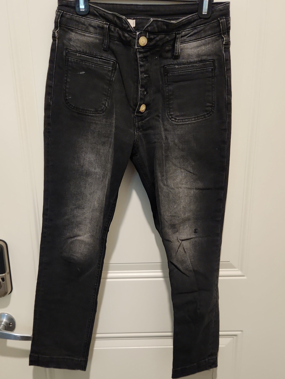 Pilcro and the Letterpress High Rise Slim Jeans Black Wash Size 28